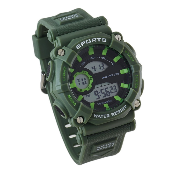 Timemaster 008/19 – sportowy cyfrowy zielony | dobrezegarki.pl