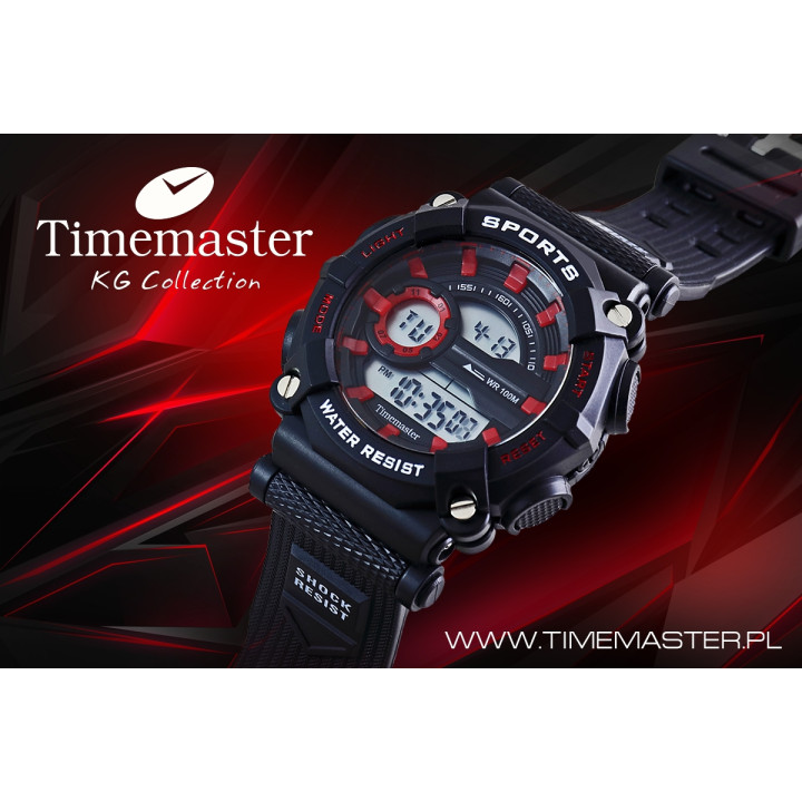 Timemaster 008/21 – sportowy męski czarny | dobrezegarki.pl