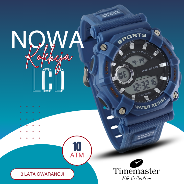 Timemaster 008/21 – sportowy męski czarny | dobrezegarki.pl