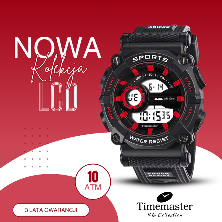 Timemaster 008/19 – sportowy cyfrowy zielony | dobrezegarki.pl