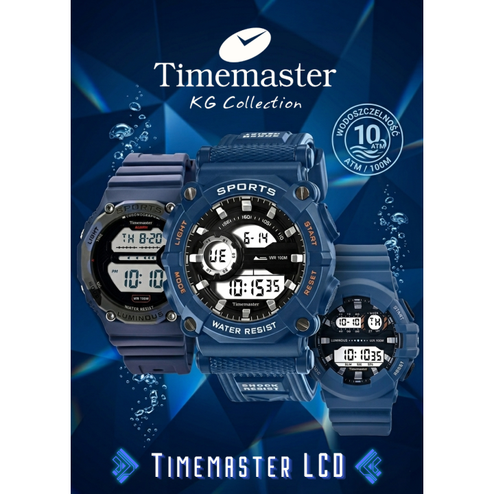 Timemaster 008/21 – sportowy męski czarny | dobrezegarki.pl