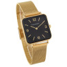 259/09 Timemaster – zegarek damski kwadratowy, złota bransoleta mesh